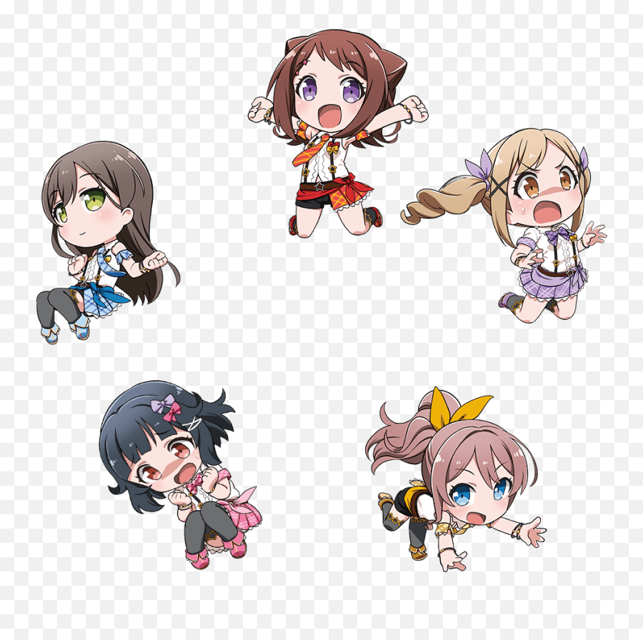 Garupapico Poppin Party Chibis Official Art List Bang - Bandori Chibi Garupa Pico Emoji,Dreaming Tiny Emojis