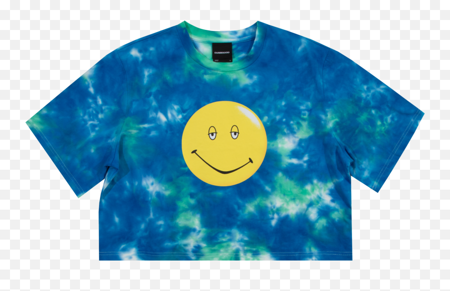 Dazed U0026 Confused Smiley Tie Dye Cropped Tee - Happy Emoji,Long Neck Emoticon