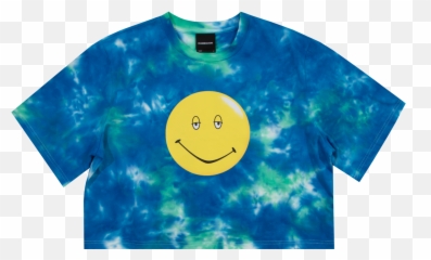Dazed U0026 Confused Smiley Tie Dye Cropped Tee - Happy Emoji,Long Neck Emoticon