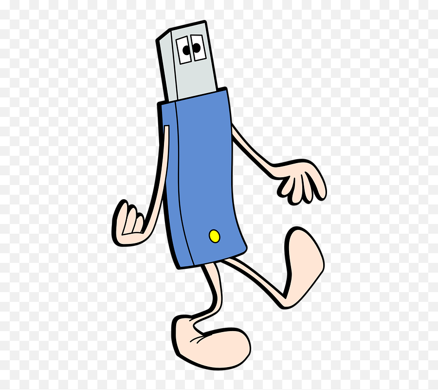 Legs Cartoon Usb Stick Walking - Clipart Usb Cartoon Emoji,There Was A Flash Animation About How To Walk In Different Moods And Emotions