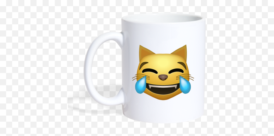 Cat Laughing At No Dogs Allowed Sign Coffee Mug U2013 No Dogz Emoji,Shy Emoji Faces