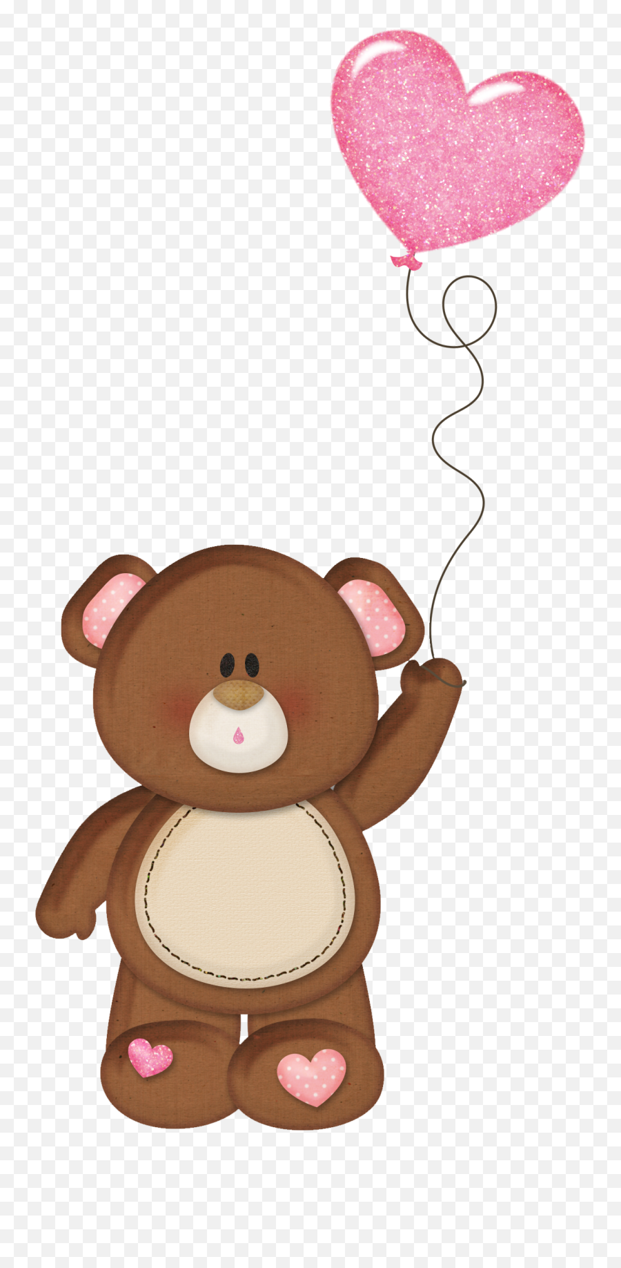 Teddy Bear With Balloon Clip Art Png - Teddy Bear With Balloons Clipart Emoji,Brown Heart Emoji