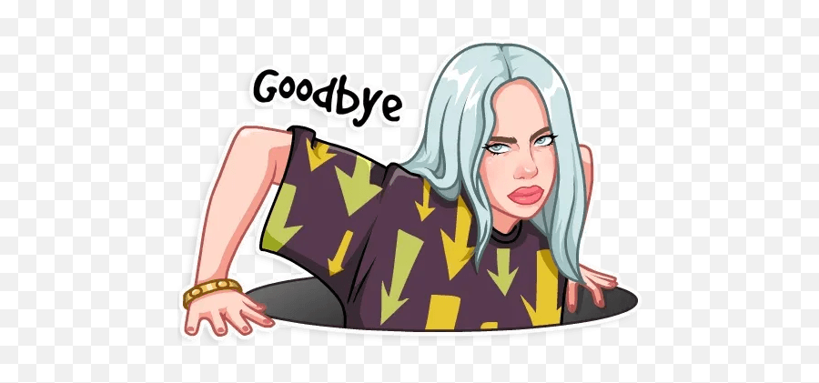 Billie Eilish Whatsapp Stickers - Stickers Cloud Billie Telegram Stickers Billie Eilish Emoji,Morty Emoji