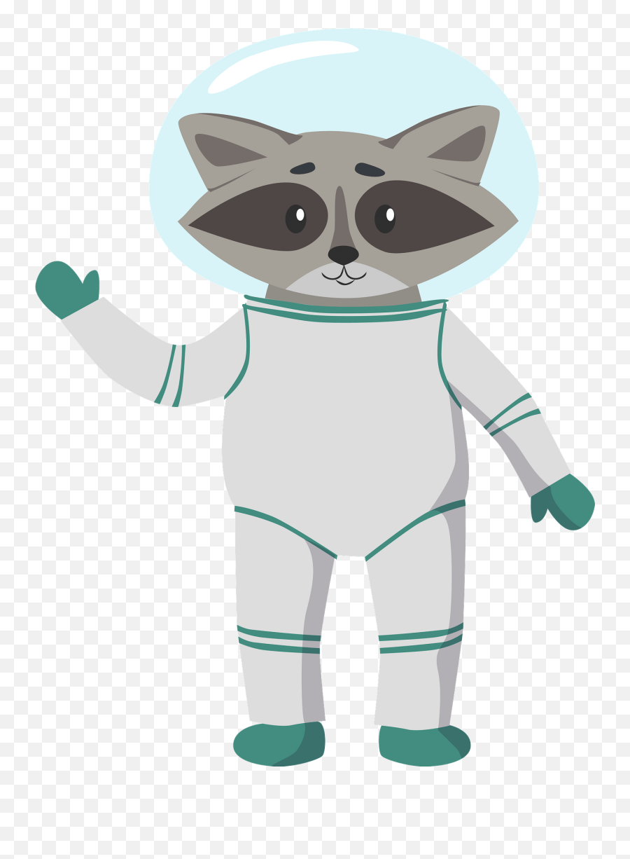 Raccoon Astronaut Clipart - Racoon Astronaut Cartoon Png Emoji,Space Man Emoji