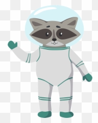 Raccoon Astronaut Clipart - Racoon Astronaut Cartoon Png Emoji,Space Man Emoji