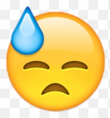 Descubra O Que Os Emojis Querem Dizer - Downcast Face With Sweat Emoji,Piscadinha Emoticon