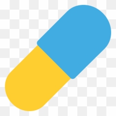 Pill Emoji Clipart - Blue And Yellow Pill Png,Drug Emoji