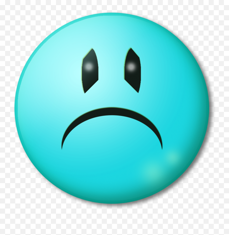 Blue Smiley With A Sad Face On White Background - Gambar Animasi Muka Sedih Emoji,Emoticon Backgrounds