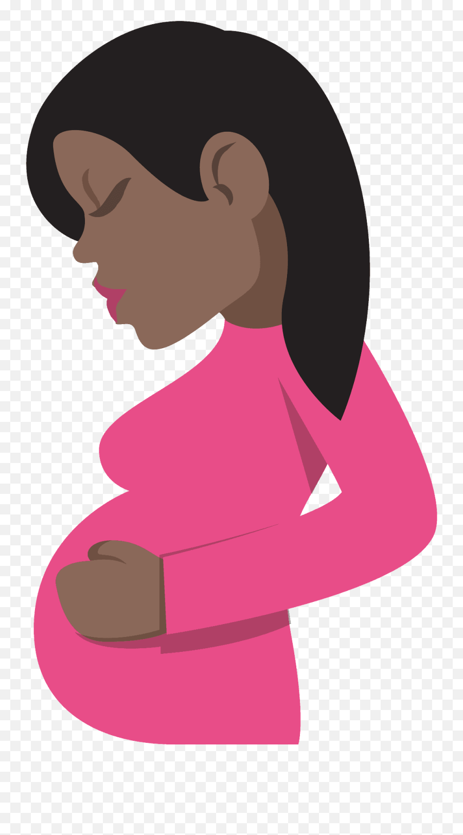 Pregnant Woman Emoji Clipart - Pregnant Women Emoji Black Hair,Emojis About Pregnancy