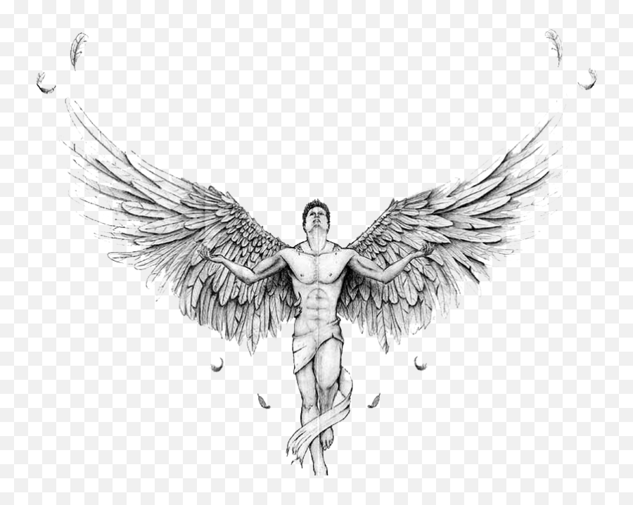 Angel Tattoos Transparent Png Download - Angel Tattoo Transparent Emoji,Black And White Emoji Tattoo