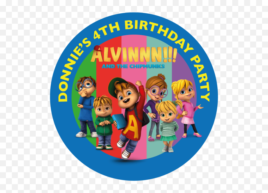 Party Box Stickers U2013 Partywraps - Alvin And The Chipmunk Birthday Stickers Emoji,Chipmunk Emoji
