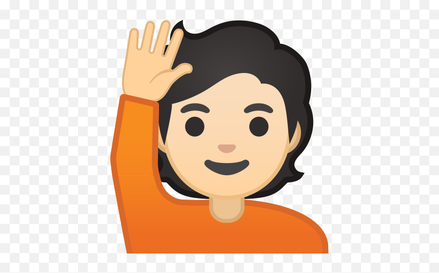 Light Skin Tone Emoji - Clipart Raise Hand Icon,Mano Levantada Emoticon