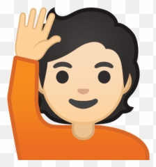 Light Skin Tone Emoji - Clipart Raise Hand Icon,Mano Levantada Emoticon
