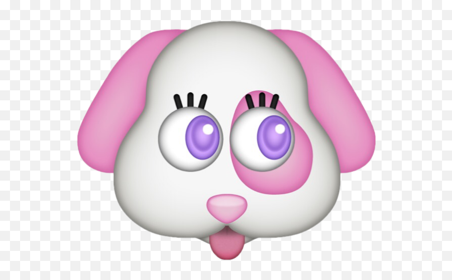 Cute Dog Pink Emoji Sticker - Happy,Dogy Emojis With Pink Bachround