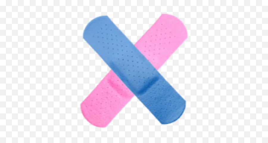 Pink Blue Plaster Bandaid Sticker By Chris - Blue Pink Band Aid Emoji,Bandaid Emoji