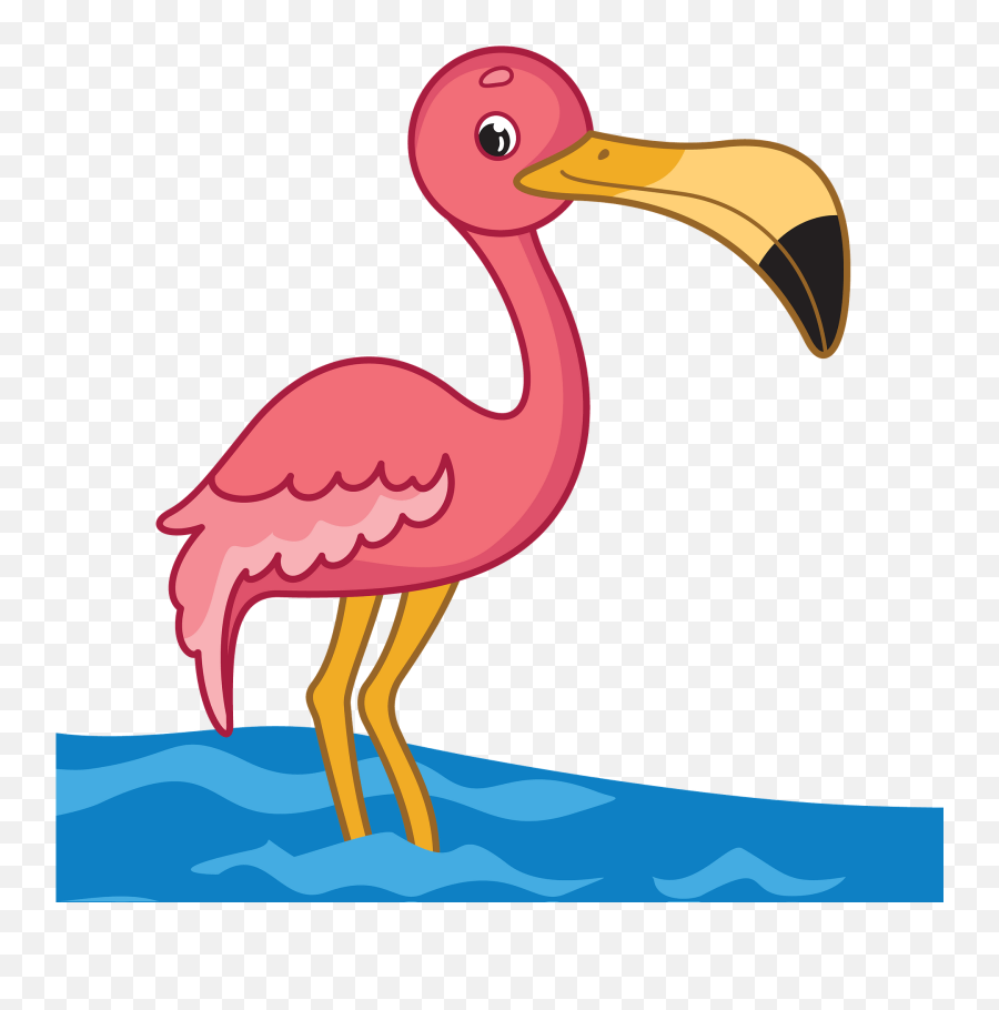 Pink Flamingo Clipart - Clipart Flamingo Wading In Water Emoji,Pink Flamingo Emoji