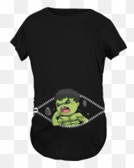 Baby Hulk Peeking Maternity T - Shirt U2013 Fandomaniaxstore Emoji,Hulk Emotions T Shirts Kid