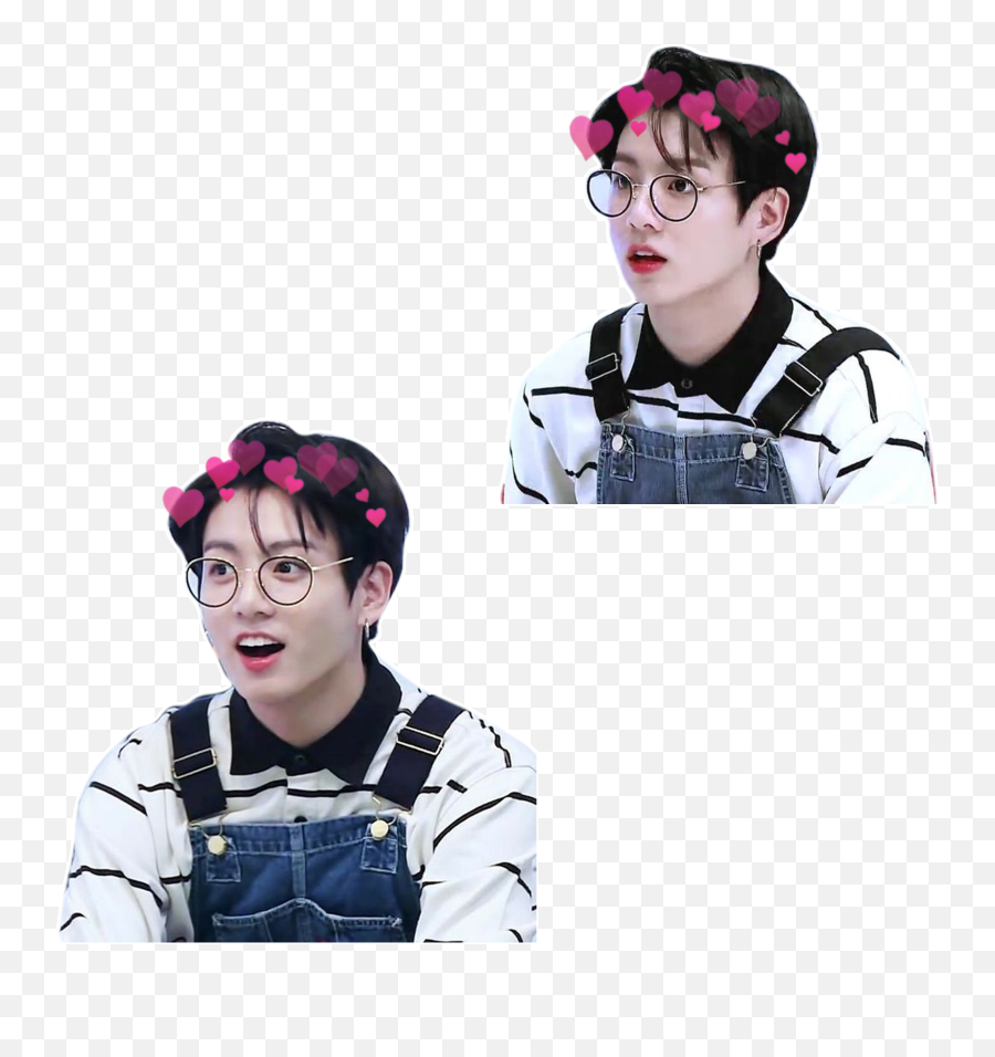 Cute Bts Jungkook Sticker Duo Heart Cown Sticker By Emoji,Jimin Looks Like This Japanese Emoticon