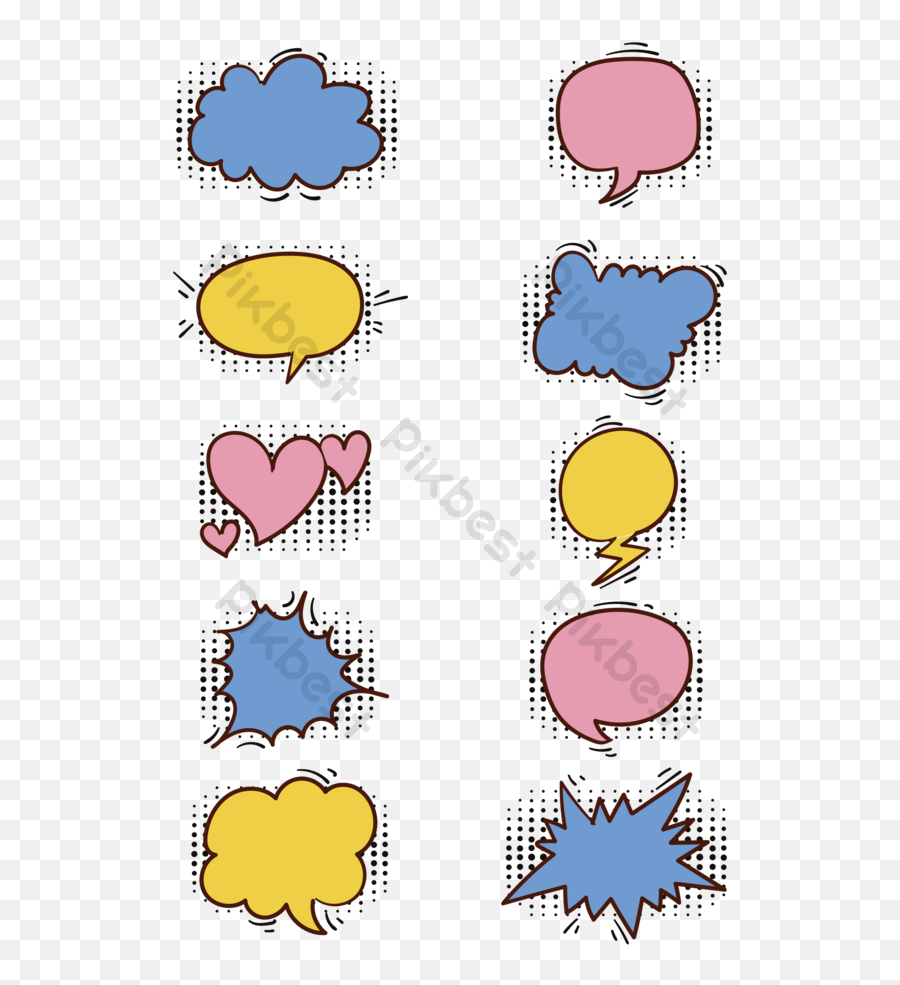 Cartoon Blank Pop Element Dialog Conversation Bubble Png Emoji,Thought Bubble Emoji Copy And Paste