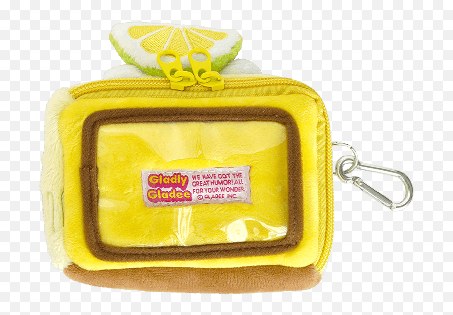 Pass Card Case Lemon Shortcake With Zipper Emoji,Gold Bear Emoji