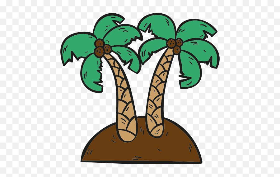 Desert Island Palm Trees Oasis Tropical Botanical - Icon Emoji,Palm Tree Emoticon