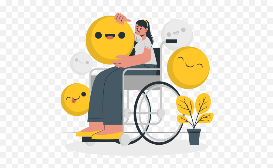 Smiley Face Customizable - Happy Emoji,Wheelchair Emoticon