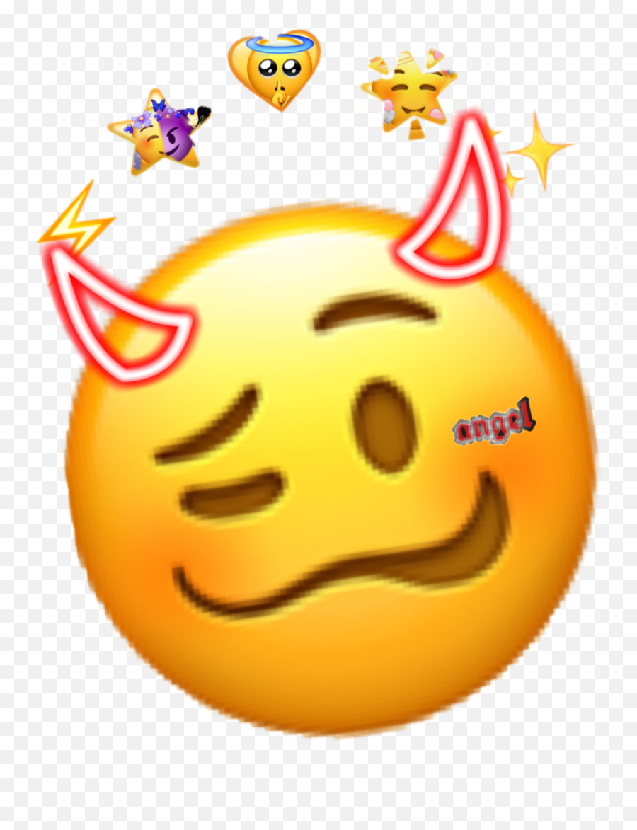 Emoji Angel Ange Démon Diable Sticker By Thegirlchelou - Happy,Angel Emoji Joggers