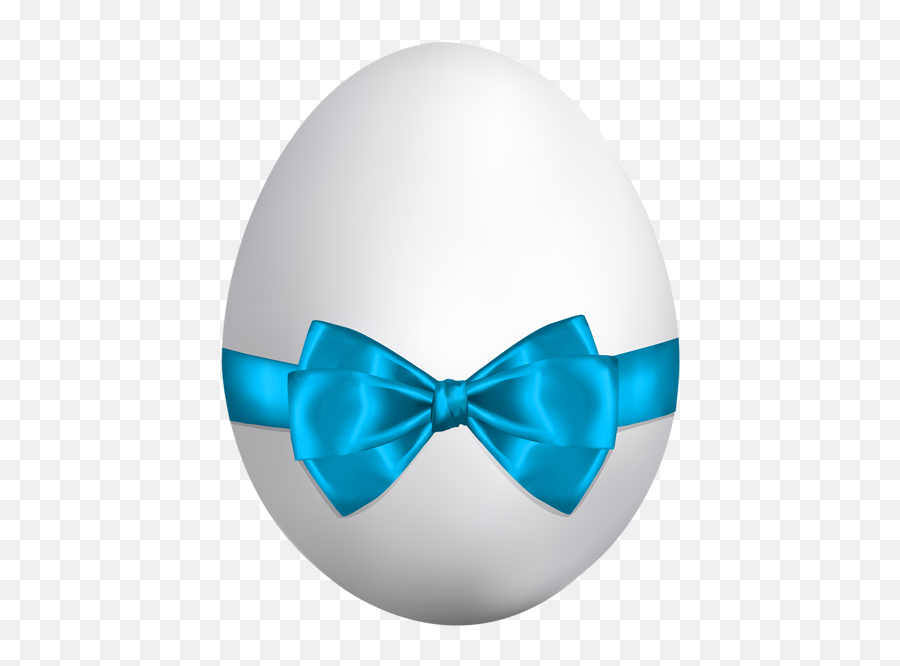 White Easter Egg With Blue Bow Png Clip - Easter Blue Egg Png Emoji,Shugo Chara Emoticons