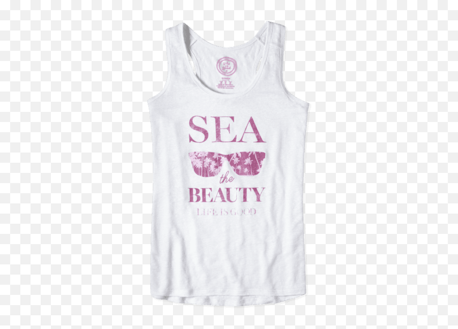 Womens Sea The Beauty Hang Tank - Spam Emoji,Girls Emoji Tank