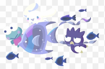 Keroppi Cinnamonroll Badtzmaru Fish Sticker By - Fictional Character Emoji,Badtz Maru Emojis