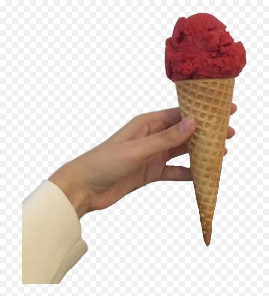 Ice Cream Aesthetic Stickers - Red Ice Cream With Cone Emoji,Ice Cream Emoji Text