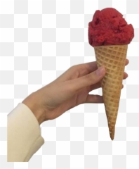 Ice Cream Aesthetic Stickers - Red Ice Cream With Cone Emoji,Ice Cream Emoji Text