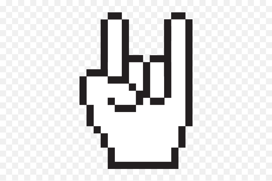 Rock Horn Hand Cursor Wall Sticker - Hand Cursor Emoji,Rock On Emoji Text