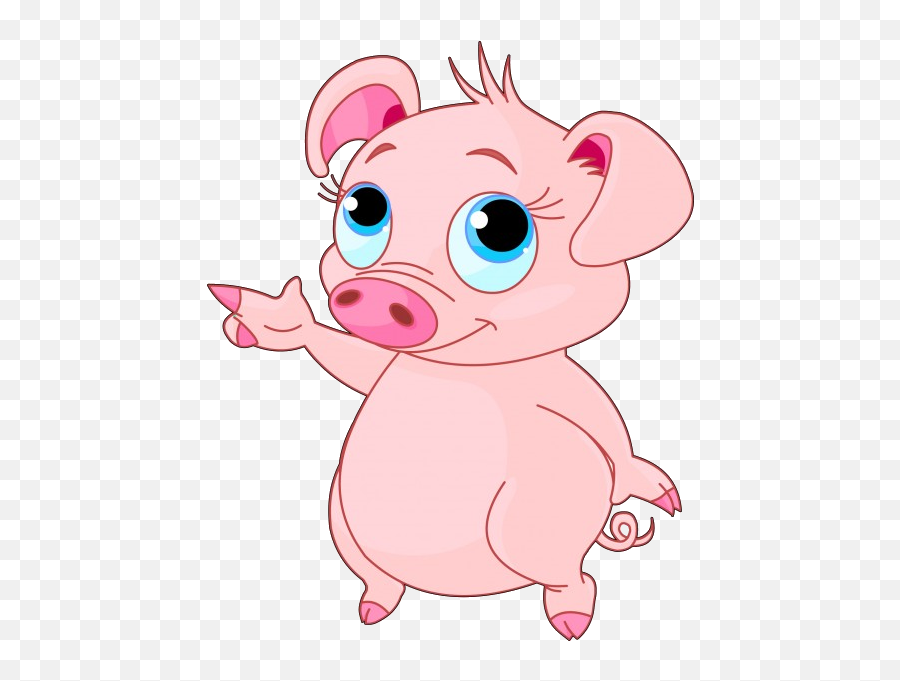 Pigs Clip Art Png - Pig Cartoon Png Funny Emoji,Girl Pig Emoji