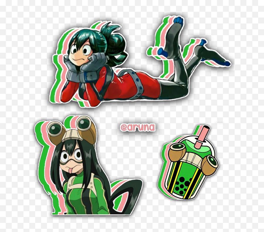 Discover Trending Tsuyu Stickers Picsart - Tsuyu Asui Emoji,Ffxiv Ascii Emoticon