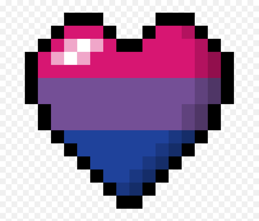Bisexual Pixel Heart - Live Loud Graphics Emoji,Bi Flag Emoji For Twitter