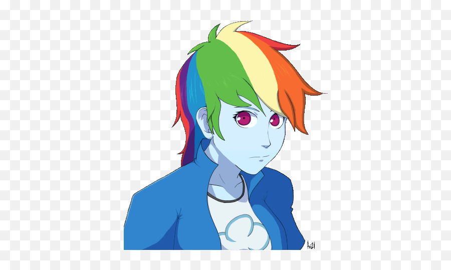 1519109 - Animated Artistanimana21 Blinking Equestria Rainbow Dash Anime Transparent Emoji,Anime Girl Emotions