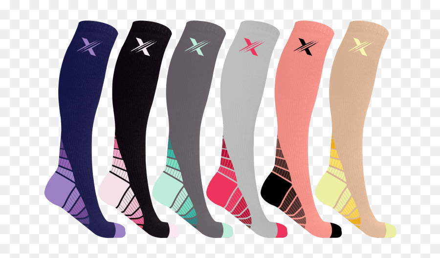 Extreme Fit 6 - Pairs Unisex Sports Compression Socks For Teen Emoji,Emoji Knee Socks