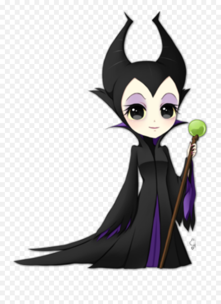 Maleficent Anime Sticker - Maleficent Chibi Emoji,Disney Emoji Maleficent