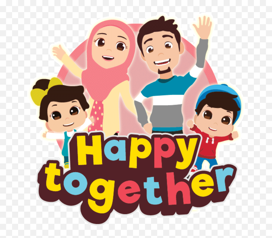 Happy Together Love Sticker By Omar Hana Islamic Songs For - Family Omar Dan Hana Emoji,Islamic Emojis