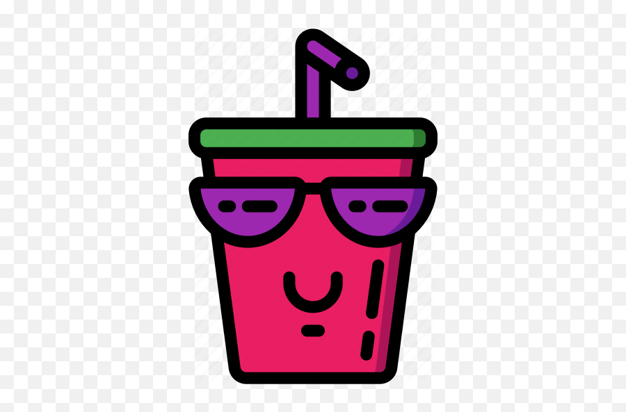 Cool Drink Fast Food Happy Milkshake Smiley Sunglasses Icon - Download On Iconfinder Happy Emoji,Milkshake Emoji