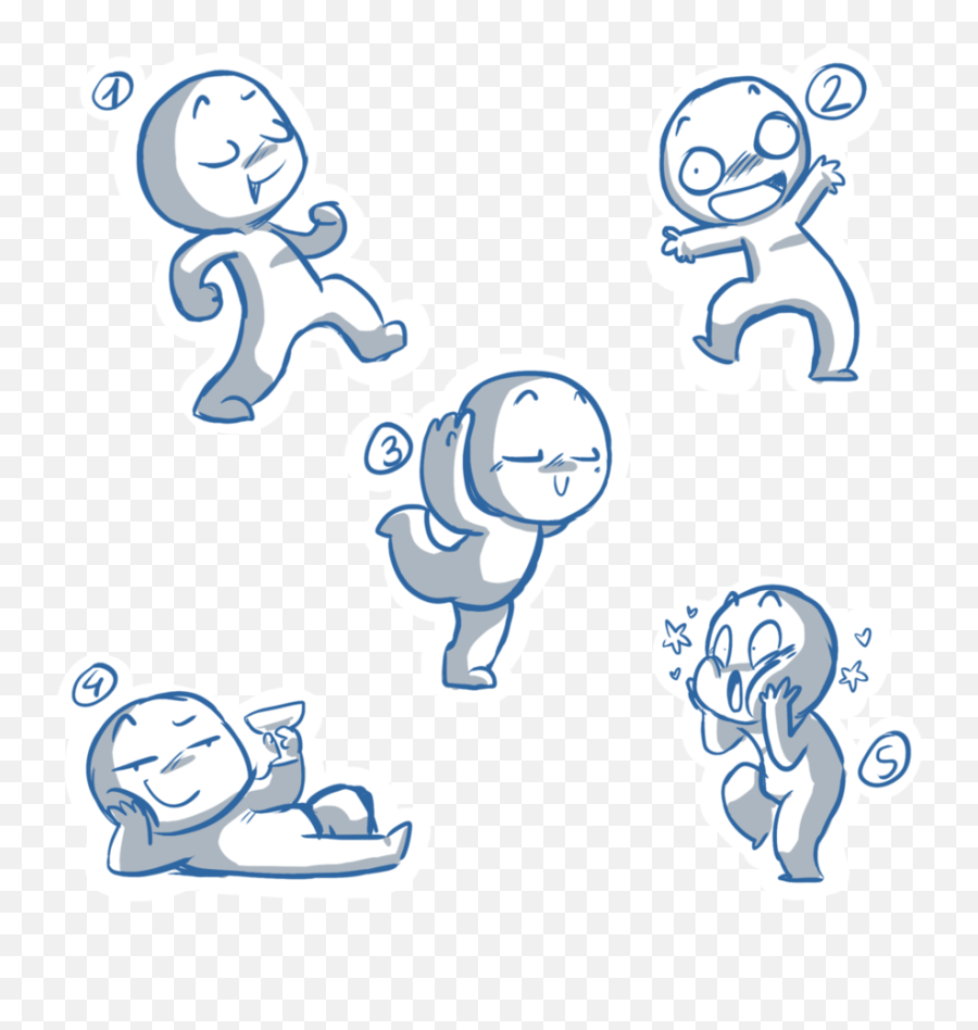 Weird Chibi Poses - Chibi Poses Emoji,Chibi Base Body Emotions