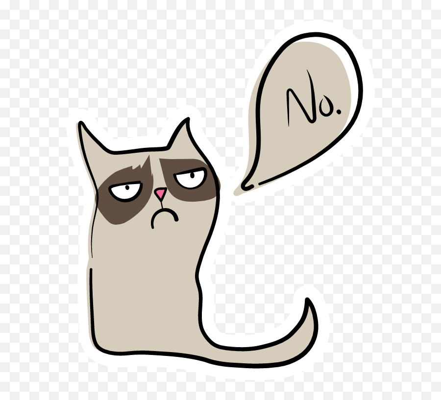 Pin - Cat Cartoon Grumpy No Emoji,Grumpy Cat Emoji Png