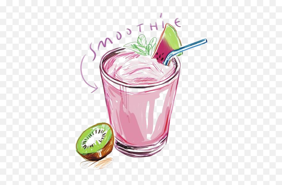 Download Hd Smoothie Juice Milkshake Cocktail Plant Milk - Wine Cocktail Emoji,Glass Of Milk Emoji