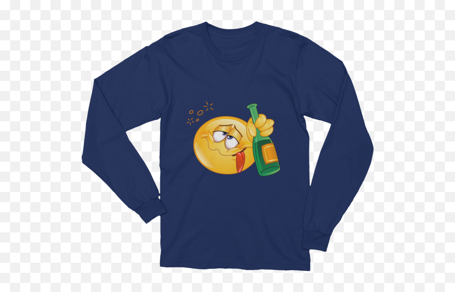 Unisex Drunk Emoji Long Sleeve T - Shirt What Devotion,Drubnk Emojii