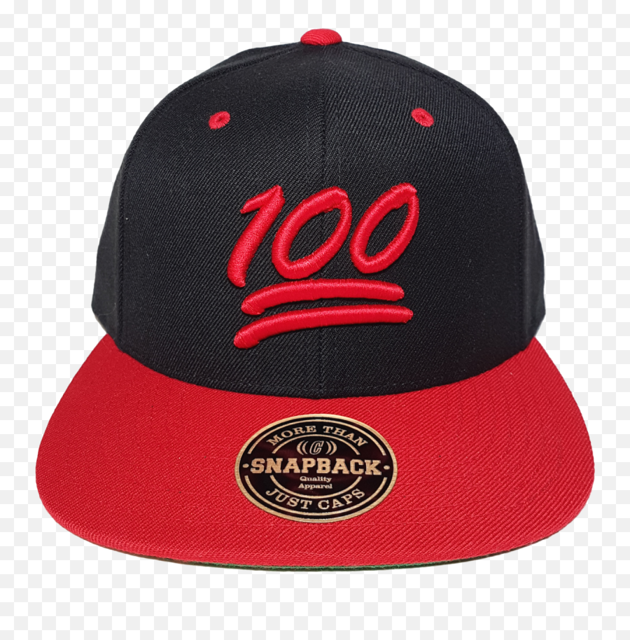 100 Emoji Snapback Black Red - For Baseball,Flex Emoji