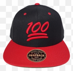 100 Emoji Snapback Black Red - For Baseball,Flex Emoji