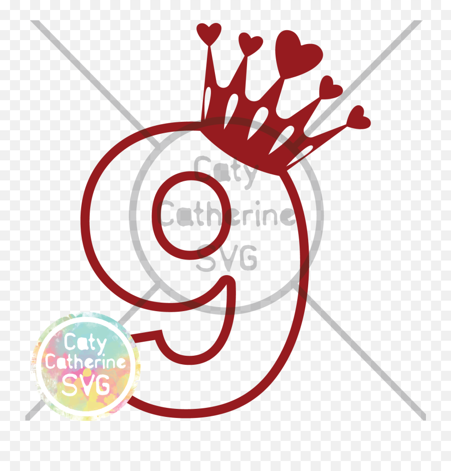 Jpg Library Download Nine Years Old Heart Crown Cut - Frozen Princess Birthday Svg Emoji,Old Heart Emoji