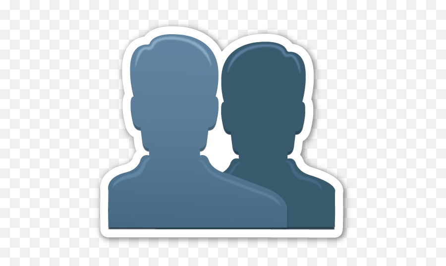 Busts In Silhouette - Two Blue People Emoji,Silhouette Emoji