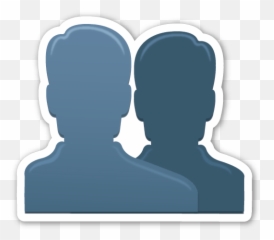 Busts In Silhouette - Two Blue People Emoji,Silhouette Emoji